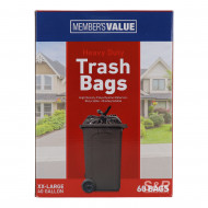 Member's Value Trash Bag Black XX-Large 60pcs 